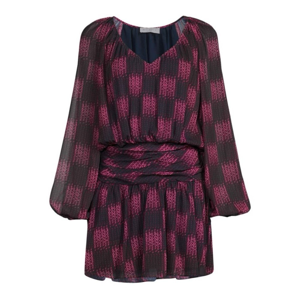 Ramy Brook Jaylah Abstract Blouson Mini Dress in Boysenberry, New, Size S - Picture 3 of 12